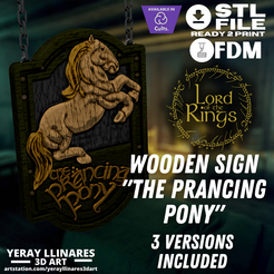 1.png Wooden Sign "The Prancing Pony" from Lord Of The Rings
