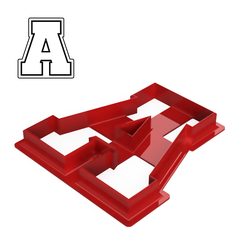 Varsity-A-1.png STL file Varsity Style Letter A Cookie Cutter・3D printable model to download