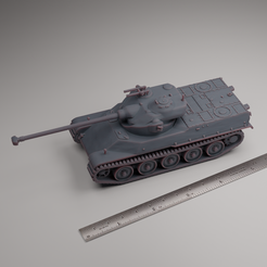 AMX-50-2.png STL file AMX-50 Heavy Tank・3D print object to download