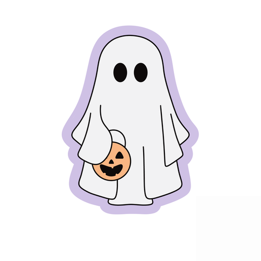 Cute Ghost with Pumpkin Cookie Cutter STL – 2 Inch Halloween 3D Print File