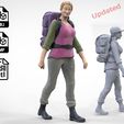 H1.1e2.jpg N3 walking Hiker Woman 1 64 Miniature 3D print model