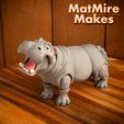 MMM_Hippo-6-copy.jpg Hippo, version bonnet de père Noël inclus ! Hippopotame articulé, Mignon Flexi