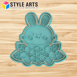 CONEJITO-CON-FLORES.png Easter bunny with cookie cutter flowers - Easter Day - Cookies