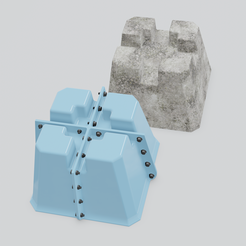 DeckBlockForm-03.png STL file Mold for casting of deck blocks made of concrete・3D printing model to download