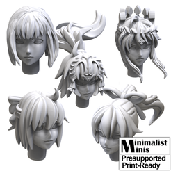 batch3.png Файл STL Anime Heads Bit For Miniature Wargame Pack 3・3D-печатная модель для загрузки