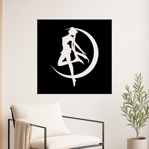 Sailor Moon - A Crescent Moon With A Star In The C