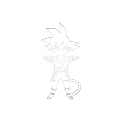 Kid-Goku.png STL file Kid Goku wall art・Design to download and 3D print