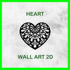 HEART_02.png STL file HEART WALL ART 2D 02・3D printer model to download