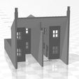 Terrace LRR 2f-W-03.jpg N Gauge Low Relief Rear Terraced House With Two Storey Extension and walls