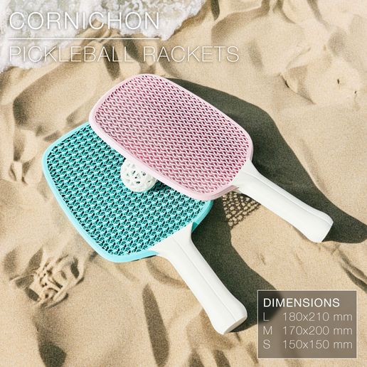 CORNICHON_Pickleball-rackets_blue-pink-sea.jpg CORNICHON  |  Pickleball rackets set, fast print