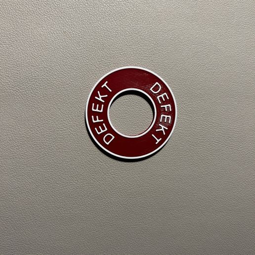 IDENTIFICATION SYSTEM FOR BREATH PROTECTION BOTTLES "Defective"