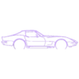 corvette c3 1973.stl Wall Silhouette: Chevrolet Set