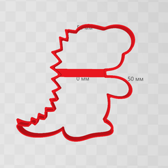 2021-08-07_11-32-38.png Free STL file tyrannosaurus rex cookie cutter・3D print design to download
