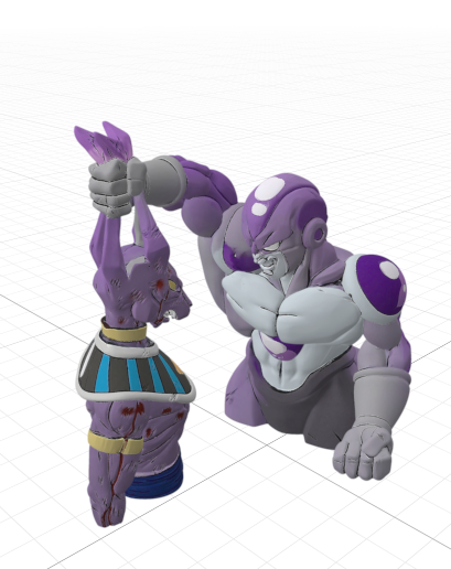 Freezer ataque figura 3D | Fan art Dragon Ball en pose de ataque para imprimir (OBJ color)
