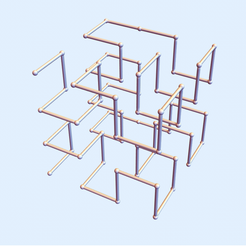 Hilbert Square 2.png STL file Hilbert Square Curve - Level 2・Model to download and 3D print