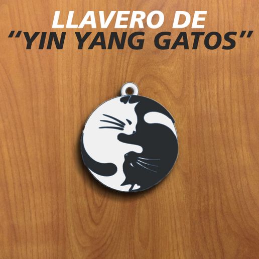 KEY RING " YIN YANG CATS ". 3D model