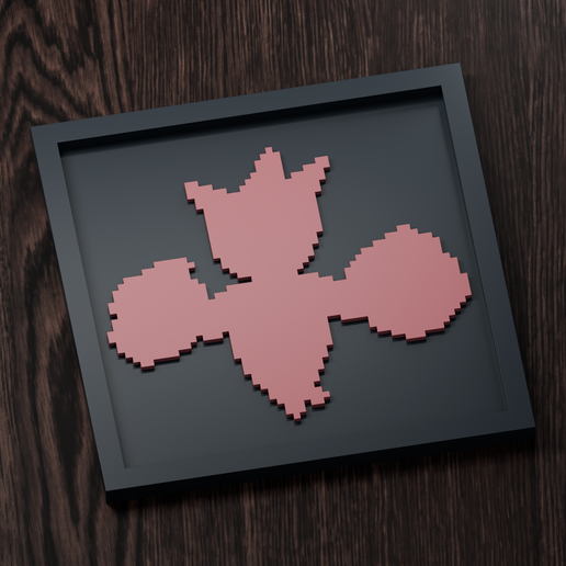 Roselia - Pokemon Silhouette Frame | Gen 3 sprite style | STL