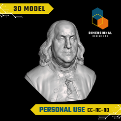 Benjamin-Franklin-Personal.png 3D Model of Benjamin Franklin - High-Quality STL File for 3D Printing (PERSONAL USE)