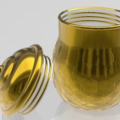 1.jpg STL-Datei Schraubdeckelglas Bienenpaneel・3D-druckbare Vorlage zum herunterladen, guerreropablo