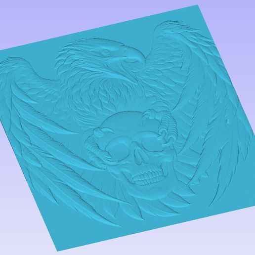 🦅 Eagle skull tattoo heightmap greyscale・ 3D File for 3D printing・Cults
