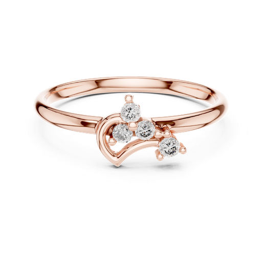 Open Heart Swirl Four-Stone Ring 3D Model 3D model
