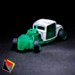 0192_Hotrod_Chasis_Ford32_0192-2.jpg STL file 1/64 Scale Chassis Hot Rod Style for Hot Wheels Ford 32 (separated files)・3D print design to download