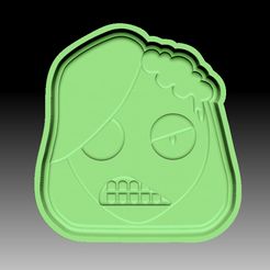 ZombieWoman-VACUUM-PIECE.jpg Fichier STL MOULE POUR BOMBE DE BAIN FEMME ZOMBIE・Design pour imprimante 3D à télécharger
