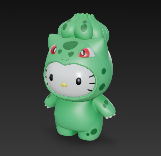 👋 Hello Kitty cosplay Pokemon - Bulbasaur・Archivo STL para Impresión 3D ...