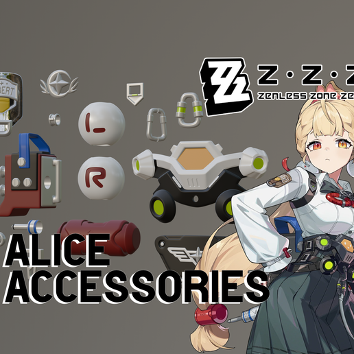 💤 Zenless Zone Zero | Alice Thymefield Accessories・ STL File for