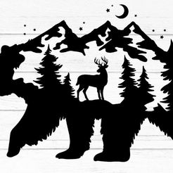 bear.jpg Fichier STL art mural de l'ours・Modèle imprimable en 3D à télécharger