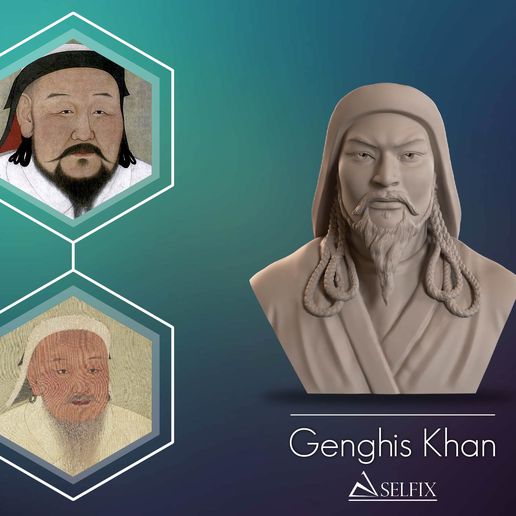 Genghis Khan Bust Sculpture