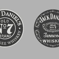 DESSOUS-DE-VERRE-v1.png STL file Complete set of Jack Daniel's coasters・3D printing design to download