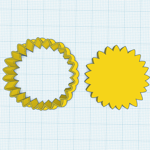 Sun flower star cutter, stamp, Cookie cutter, Polymer Clay Cutter, earrings 3D model