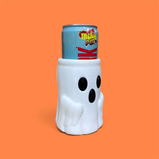 Chibi Cute Ghost Spooky Energy Drink Slim Can Holder Mug