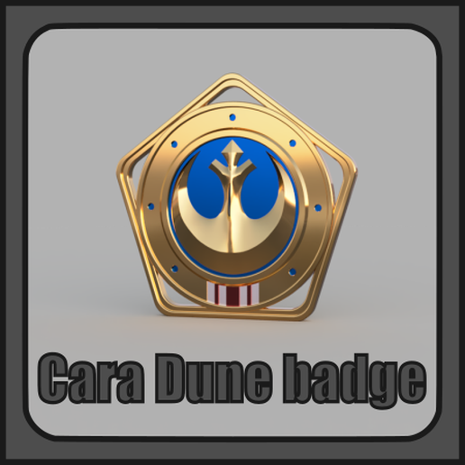 Cara Dune marshal badge (star wars the mandalorian) 3D model