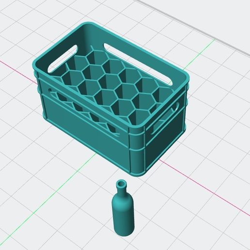 Vine bottle with case 3D model