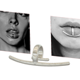 fem_jewel_37 v3-00.png fake lips hook FAKE NIPPLE PIERCING Female male Non-Piercing Body Jewellery Bondage Weight Female DREAD BEADS RING EAR LIPS femJ-37 version 3d print cnc