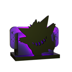 render.png Fichier STL Support de socle Nintendo Switch Gengar Neon Led・Modèle à télécharger et à imprimer en 3D