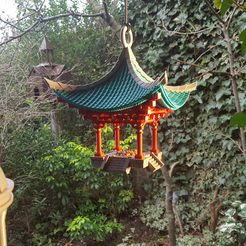 1.jpg Fichier STL Mangeoire d'oiseaux en forme de temple aérien japonais・Design pour imprimante 3D à télécharger