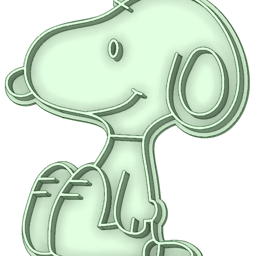 Snoopy whole 12 cookie cutter - 3D model önizlemesi