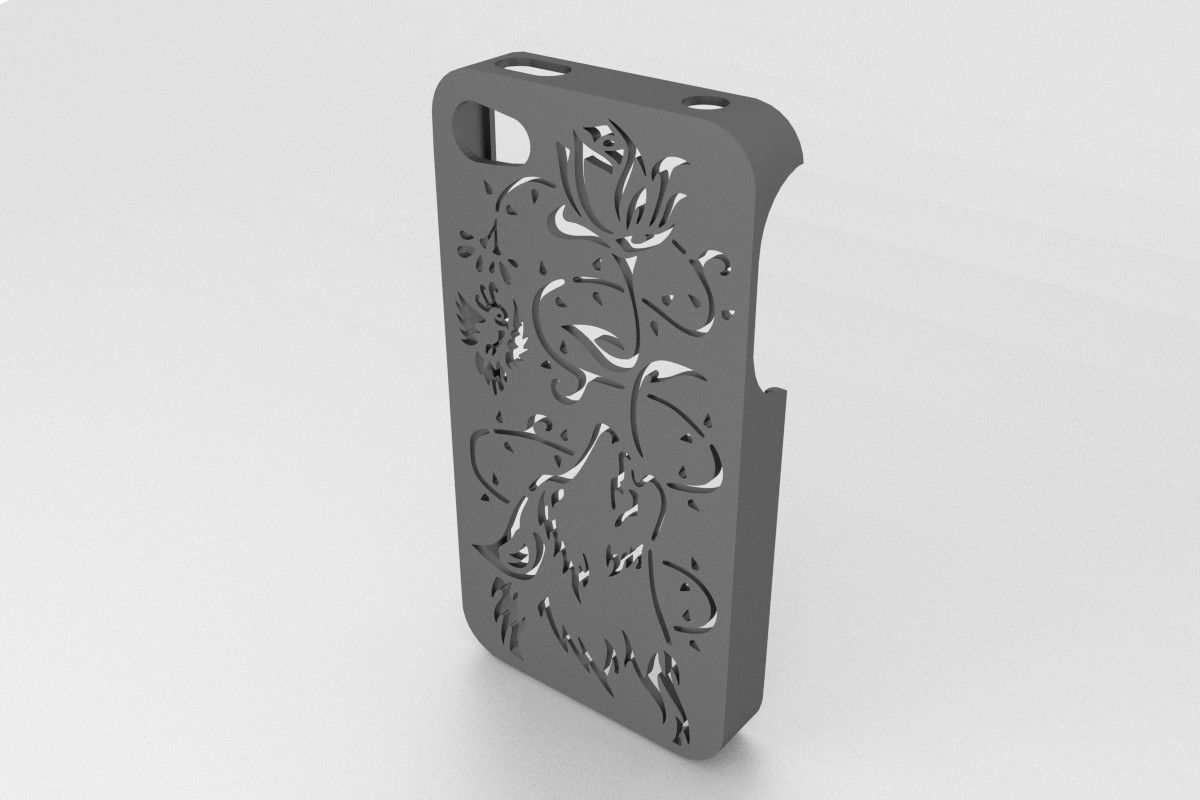 Wolf Iphone Case2.jpg STL file Howling Wolf Iphone Case 4 4s・Template to download and 3D print, Custom3DPrinting