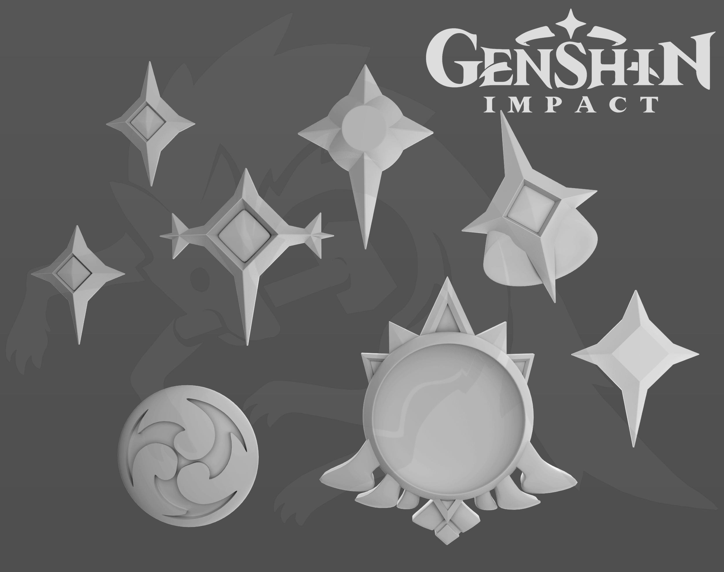 Download OBJ file Genshin Impact 3D model Fischl (accessory) for ...