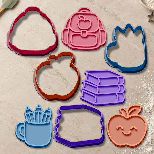 Back to School Favorites - Classic School Cookie Cutter Set | 4 STL Designs