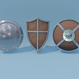 Three-shields.png Medieval miniature shield weapons