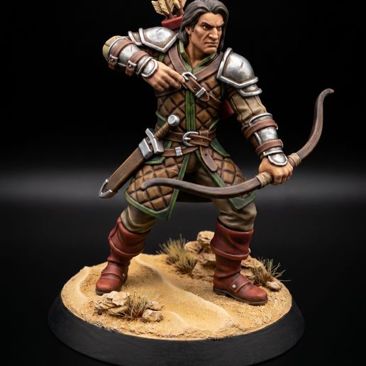 FREE NPC Hunter – Fantasy Miniatures (32mm STL for Tabletop RPG) 3D model by BattleFoundry