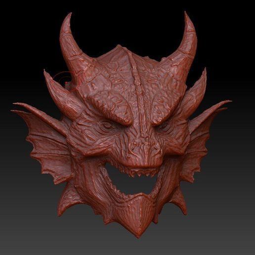 Abyssal Horned Dragon Mask – Dark Fantasy Mask or Wall Decor