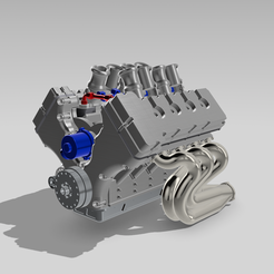 IMG_5053.png Archivo STL Billet Coyote Motor con 8 acelerador ITBs admisión・Diseño de impresión en 3D para descargar
