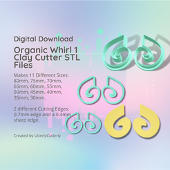 Cover-7.png 3D-Datei Organic Whirl 1 Clay Ausstecher - Ohrring STL Digital File Download- 11 Größen und 2 Ohrring Ausstecherversionen, Ausstecher・Vorlage für 3D-Druck zum herunterladen