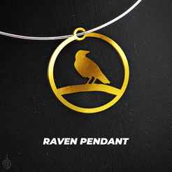RavenPendant_Image.png STL-Datei Raben-Anhänger für Halsketten oder Schlüsselanhänger・3D-Druck-Idee zum Herunterladen