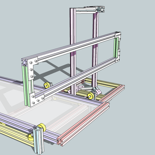 Y_Rails.png CNC-type frame made of makerbeam profile with two types of ball bearing